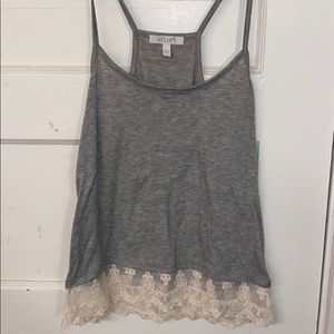 Grey lace trim tank size xs